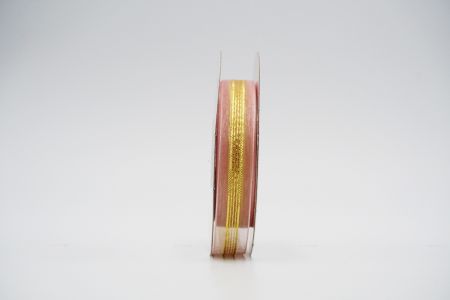 Прозрачная лента с блестящими золотыми полосами_K1476-182C-1_розовая